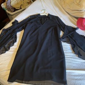 EUC Long sleeve navy blue cocktail dress